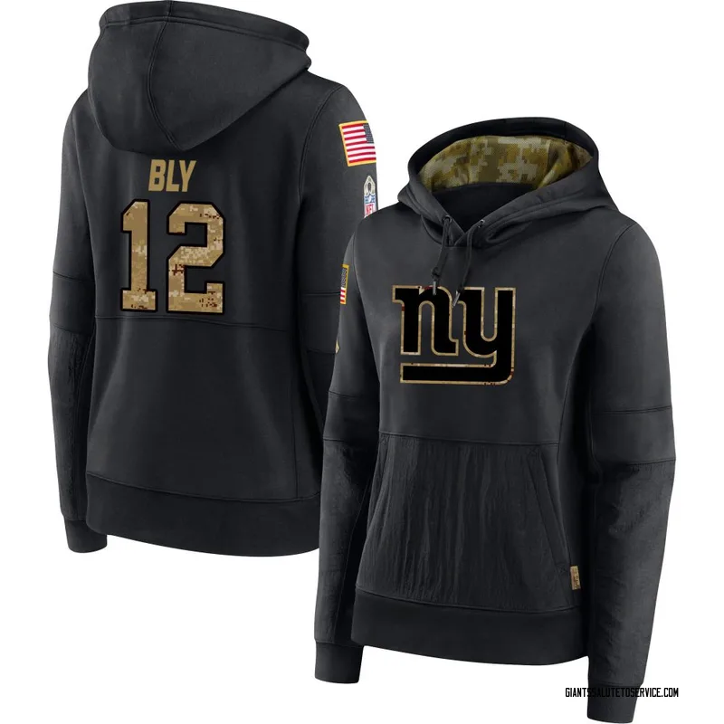 Women's Jordan Bly New York Giants Black 2020 Salute to Service Sideline Performance Pullover Hoodie