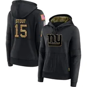 Women's Jordan Stout New York Giants Black 2020 Salute to Service Sideline Performance Pullover Hoodie