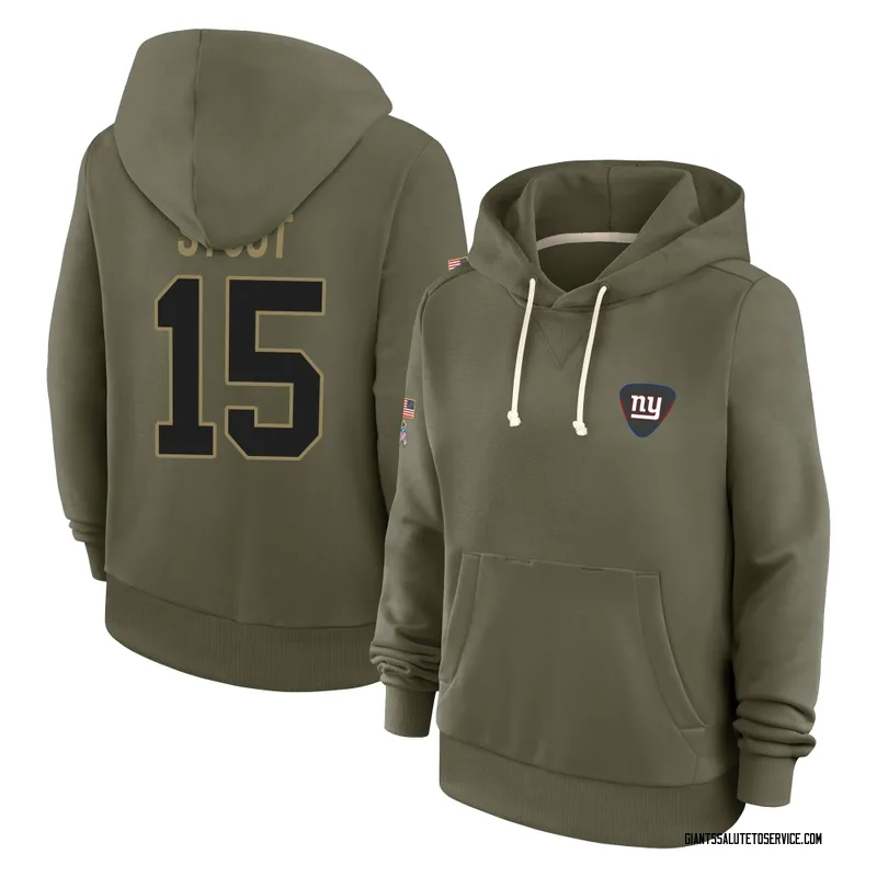 Women's Jordan Stout New York Giants Olive 2025 Salute to Service Hoodie