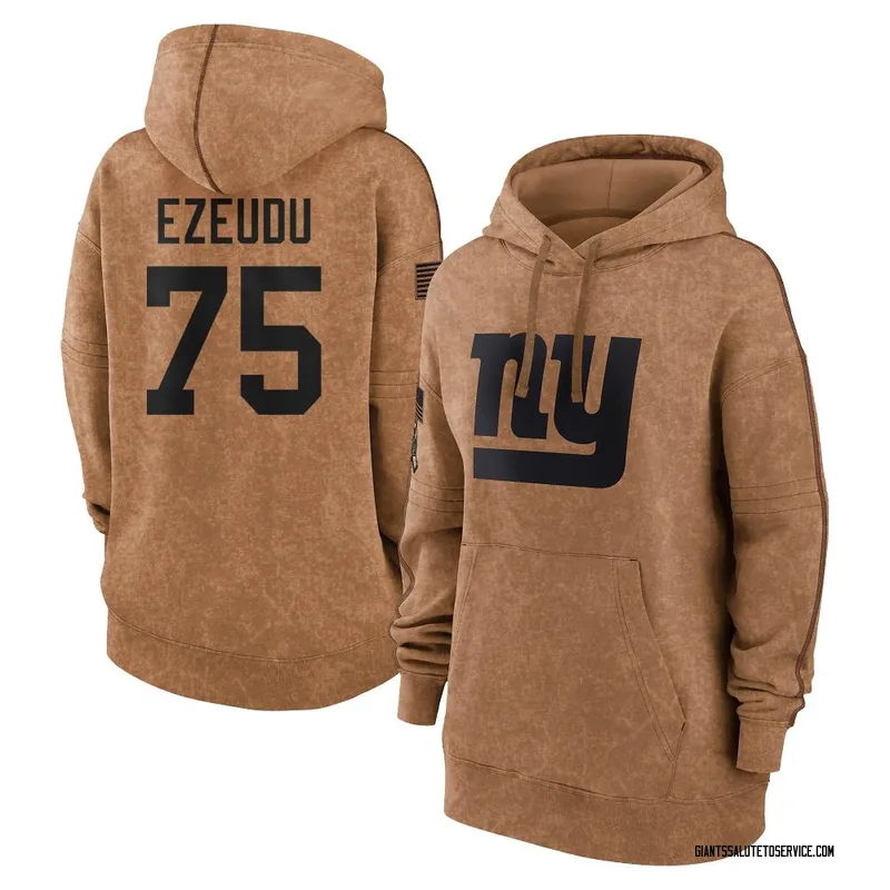 Women's Joshua Ezeudu New York Giants Brown 2023 Salute To Service Pullover Hoodie