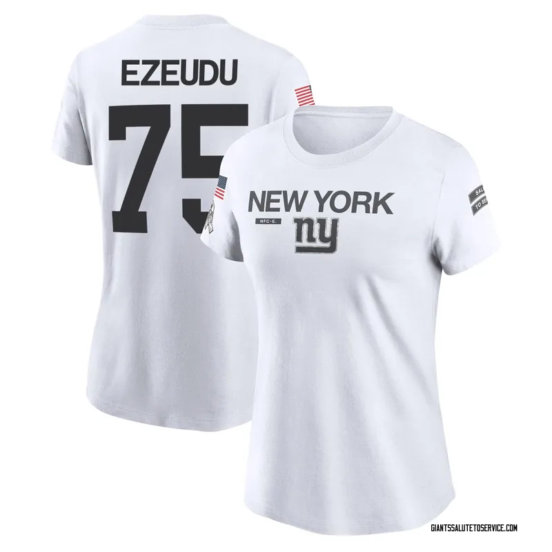 Women's Joshua Ezeudu New York Giants Legend White 2024 Salute to Service Performance T-Shirt