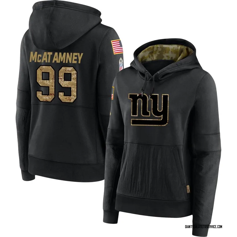 Women's Jude McAtamney New York Giants Black 2020 Salute to Service Sideline Performance Pullover Hoodie
