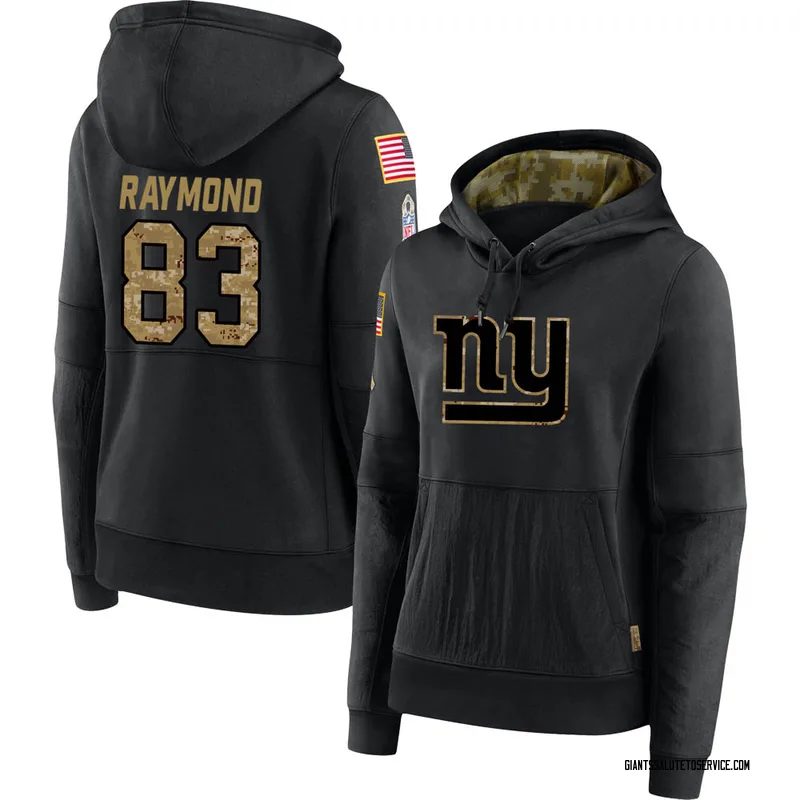 Women's Kalif Raymond New York Giants Black 2020 Salute to Service Sideline Performance Pullover Hoodie