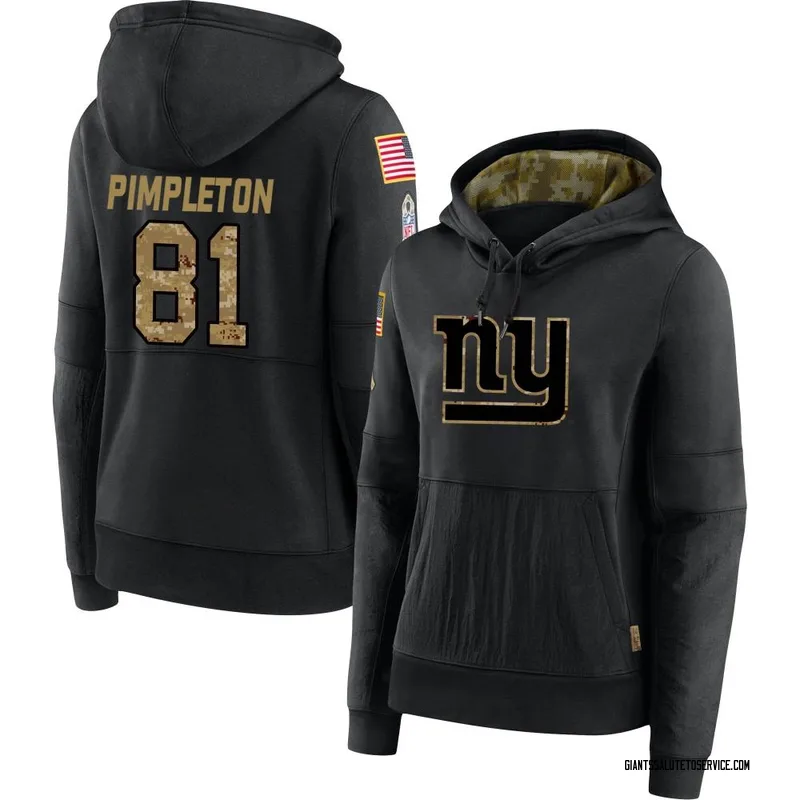 Women's Kalil Pimpleton New York Giants Black 2020 Salute to Service Sideline Performance Pullover Hoodie