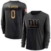Women's Khalid Kareem New York Giants Black 2020 Salute To Service Sideline Performance Long Sleeve T-Shirt
