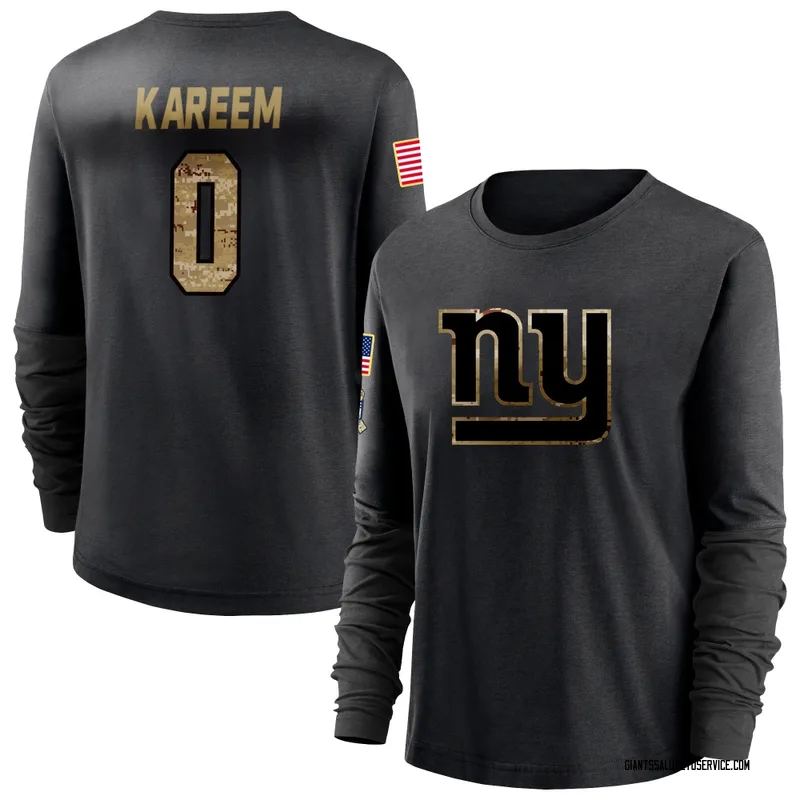 Women's Khalid Kareem New York Giants Black 2020 Salute To Service Sideline Performance Long Sleeve T-Shirt