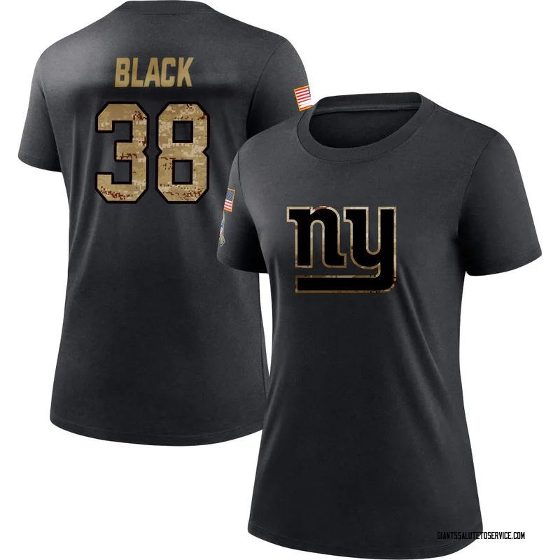 Women's Korie Black New York Giants Black 2020 Salute To Service Performance T-Shirt