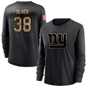 Women's Korie Black New York Giants Black 2020 Salute To Service Sideline Performance Long Sleeve T-Shirt