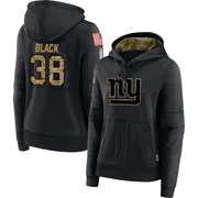 Women's Korie Black New York Giants Black 2020 Salute to Service Sideline Performance Pullover Hoodie
