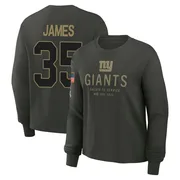 Women's LaMareon James New York Giants Green Dark/ 2025 Salute to Service Sideline Long Sleeve T-Shirt