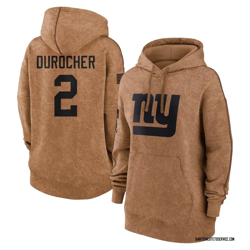 Women's Leo Durocher New York Giants Brown 2023 Salute To Service Pullover Hoodie