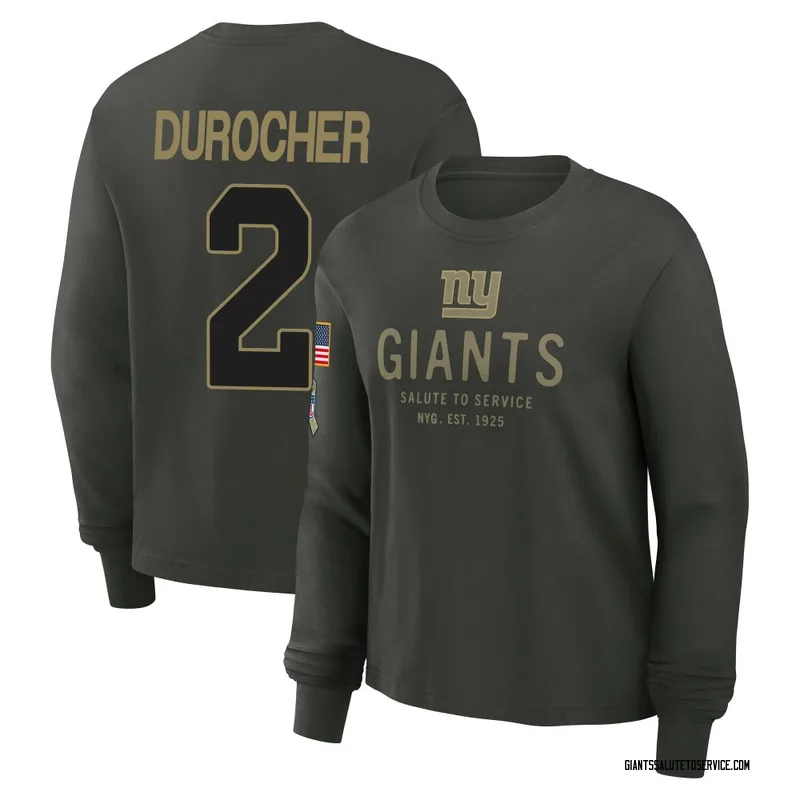 Women's Leo Durocher New York Giants Green Dark/ 2025 Salute to Service Sideline Long Sleeve T-Shirt