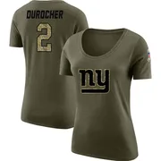 Women's Leo Durocher New York Giants Legend Olive Salute to Service Scoop Neck T-Shirt