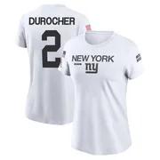 Women's Leo Durocher New York Giants Legend White 2024 Salute to Service Performance T-Shirt