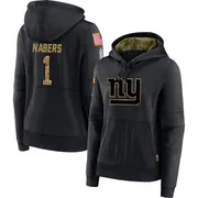 Women's Malik Nabers New York Giants Black 2020 Salute to Service Sideline Performance Pullover Hoodie
