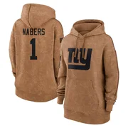 Women's Malik Nabers New York Giants Brown 2023 Salute To Service Pullover Hoodie