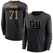 Women's Marcus Mbow New York Giants Black 2020 Salute To Service Sideline Performance Long Sleeve T-Shirt