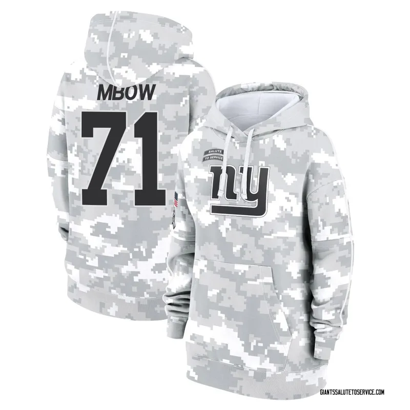 Women's Marcus Mbow New York Giants Camo Arctic 2024 Salute to Service Club Fleece Pullover Hoodie