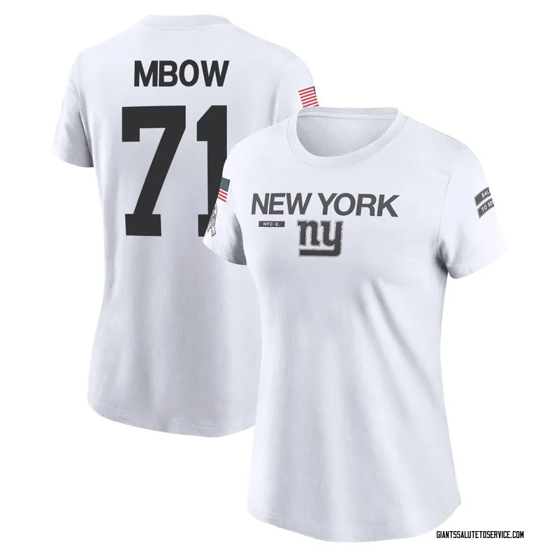Women's Marcus Mbow New York Giants Legend White 2024 Salute to Service Performance T-Shirt