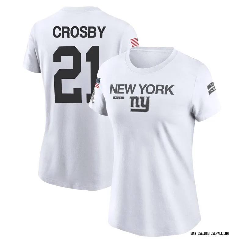 Women's Mason Crosby New York Giants Legend White 2024 Salute to Service Performance T-Shirt