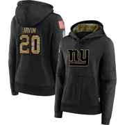 Women's Monte Irvin New York Giants Black 2020 Salute to Service Sideline Performance Pullover Hoodie