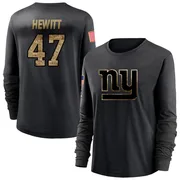 Women's Neville Hewitt New York Giants Black 2020 Salute To Service Sideline Performance Long Sleeve T-Shirt