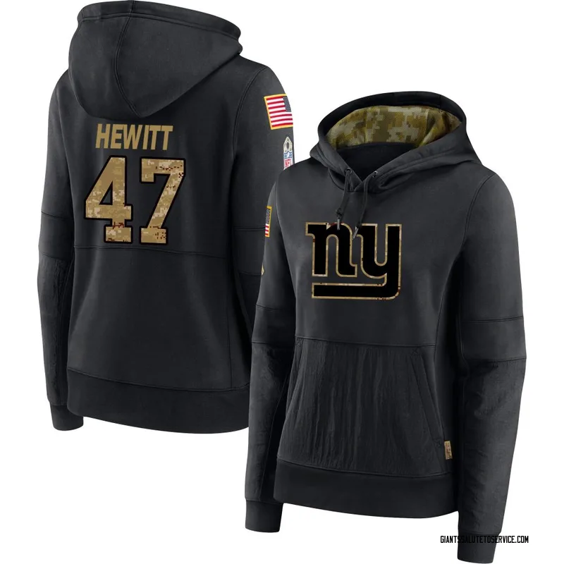 Women's Neville Hewitt New York Giants Black 2020 Salute to Service Sideline Performance Pullover Hoodie
