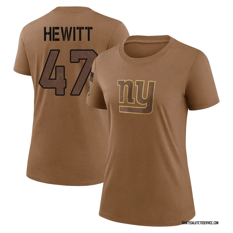 Women's Neville Hewitt New York Giants Legend Brown 2023 Salute To Service Performance T-Shirt