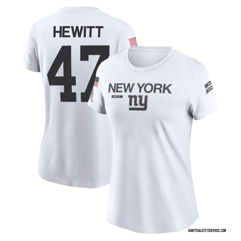 Women's Neville Hewitt New York Giants Legend White 2024 Salute to Service Performance T-Shirt