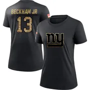 Women's Odell Beckham Jr. New York Giants Black 2020 Salute To Service Performance T-Shirt