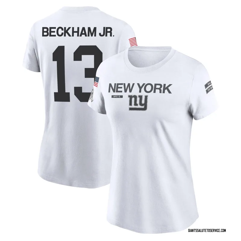 Women's Odell Beckham Jr. New York Giants Legend White 2024 Salute to Service Performance T-Shirt