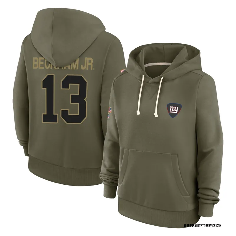 Women's Odell Beckham Jr. New York Giants Olive 2025 Salute to Service Hoodie