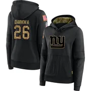Women's Orleans Darkwa New York Giants Black 2020 Salute to Service Sideline Performance Pullover Hoodie