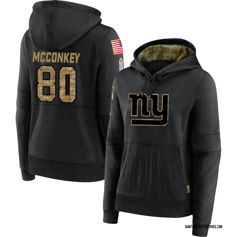 Women's Phil McConkey New York Giants Black 2020 Salute to Service Sideline Performance Pullover Hoodie