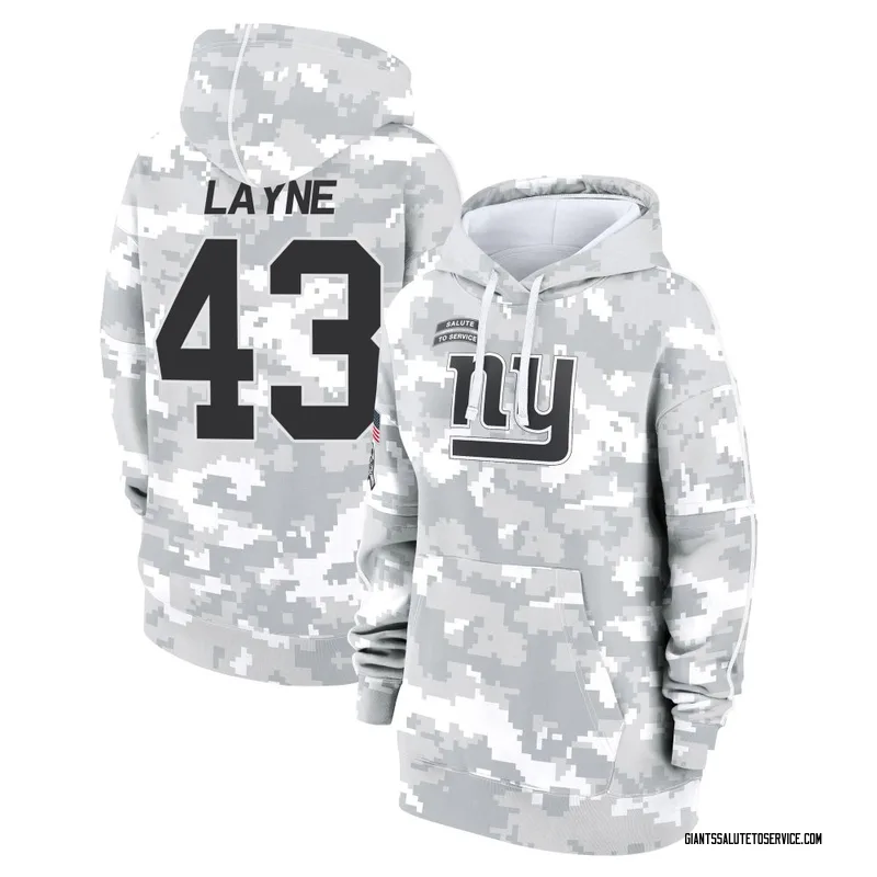 Women's Raheem Layne New York Giants Camo Arctic 2024 Salute to Service Club Fleece Pullover Hoodie