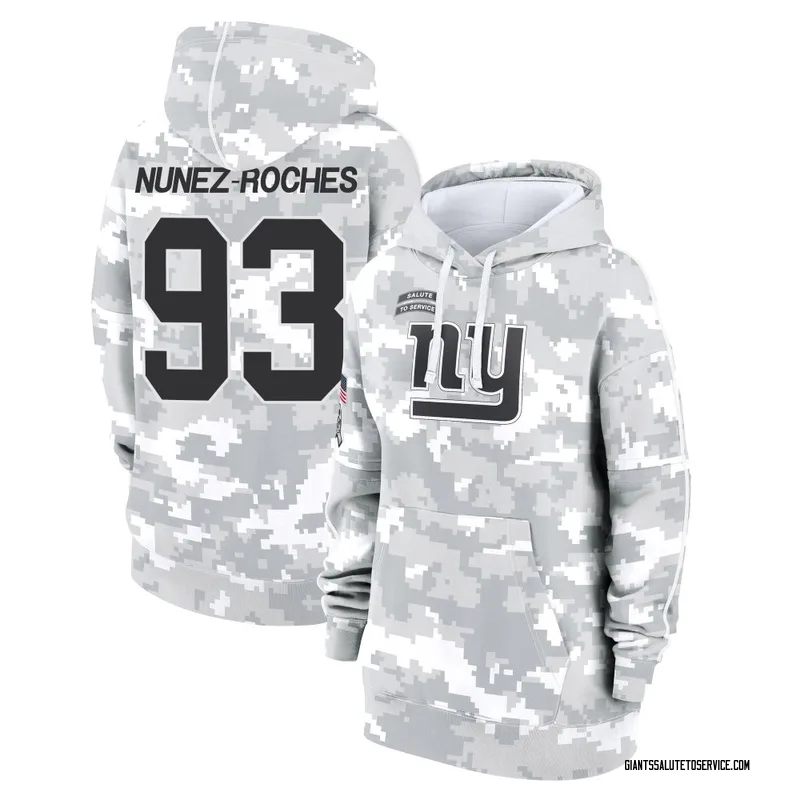 Women's Rakeem Nunez-Roches New York Giants Camo Arctic 2024 Salute to Service Club Fleece Pullover Hoodie