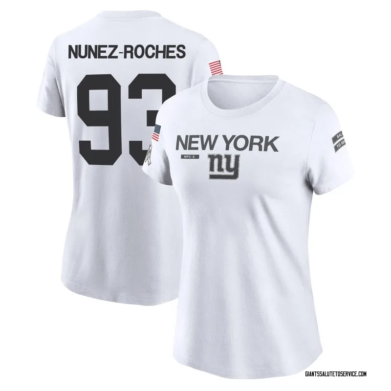 Women's Rakeem Nunez-Roches New York Giants Legend White 2024 Salute to Service Performance T-Shirt