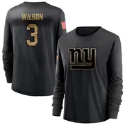 Women's Russell Wilson New York Giants Black 2020 Salute To Service Sideline Performance Long Sleeve T-Shirt