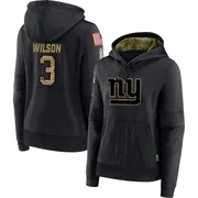 Women's Russell Wilson New York Giants Black 2020 Salute to Service Sideline Performance Pullover Hoodie