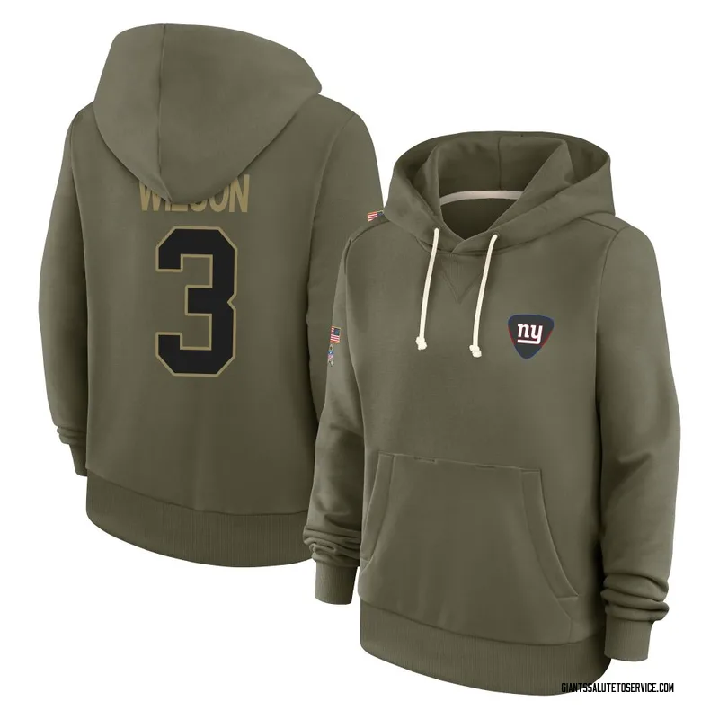 Women's Russell Wilson New York Giants Olive 2025 Salute to Service Hoodie