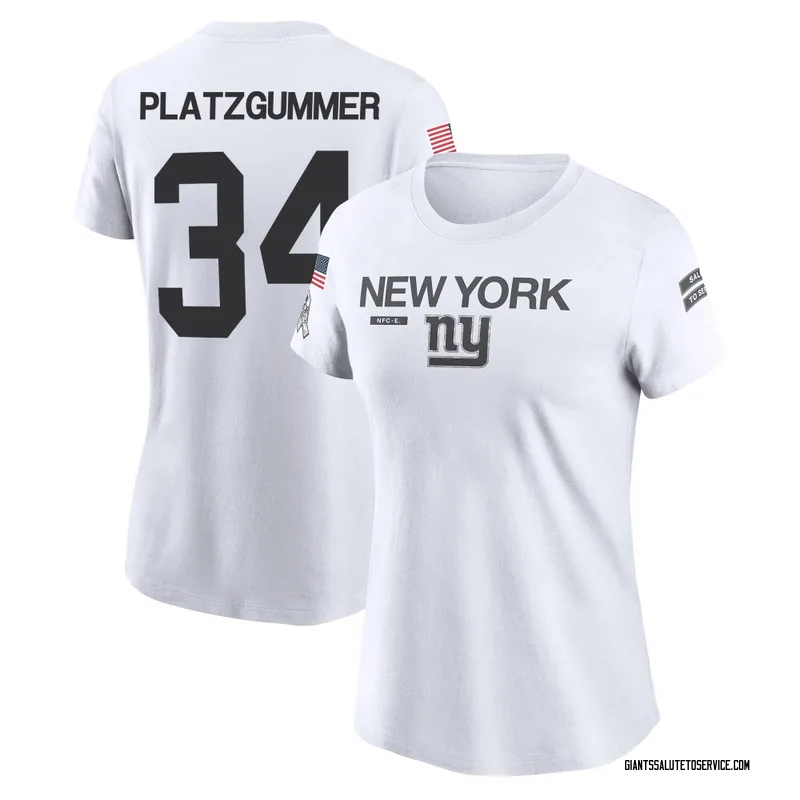 Women's Sandro Platzgummer New York Giants Legend White 2024 Salute to Service Performance T-Shirt