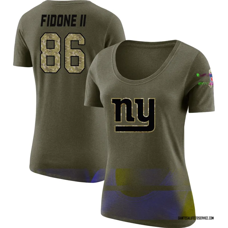 Women's Thomas Fidone II New York Giants Legend Olive Salute to Service Scoop Neck T-Shirt