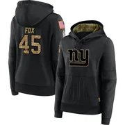 Women's Tomon Fox New York Giants Black 2020 Salute to Service Sideline Performance Pullover Hoodie