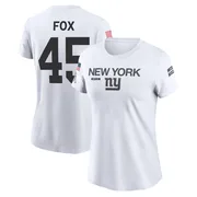 Women's Tomon Fox New York Giants Legend White 2024 Salute to Service Performance T-Shirt