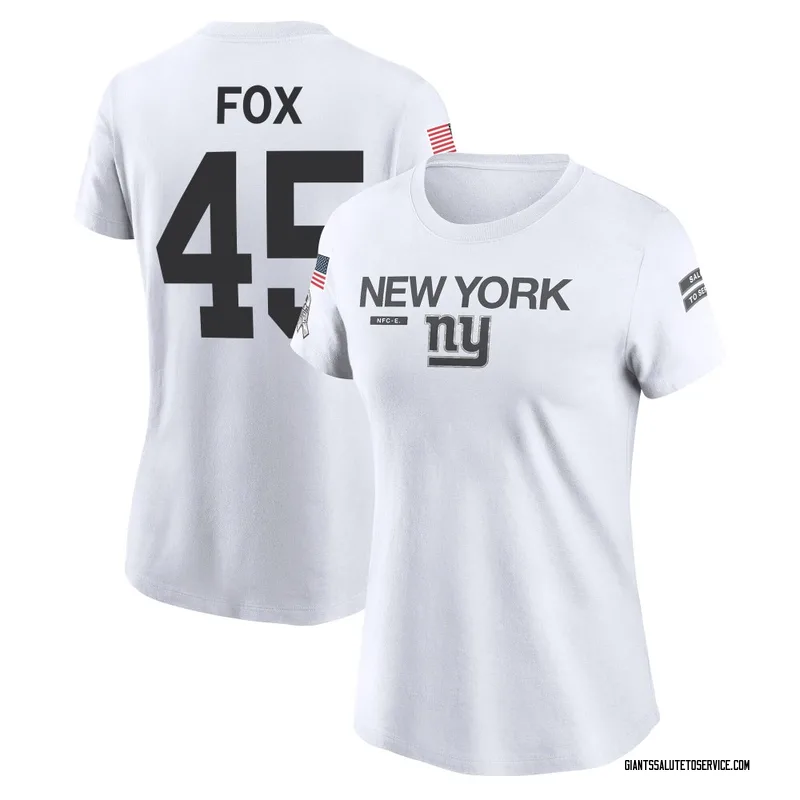 Women's Tomon Fox New York Giants Legend White 2024 Salute to Service Performance T-Shirt
