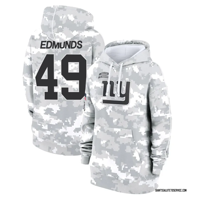 Women's Tremaine Edmunds New York Giants Camo Arctic 2024 Salute to Service Club Fleece Pullover Hoodie