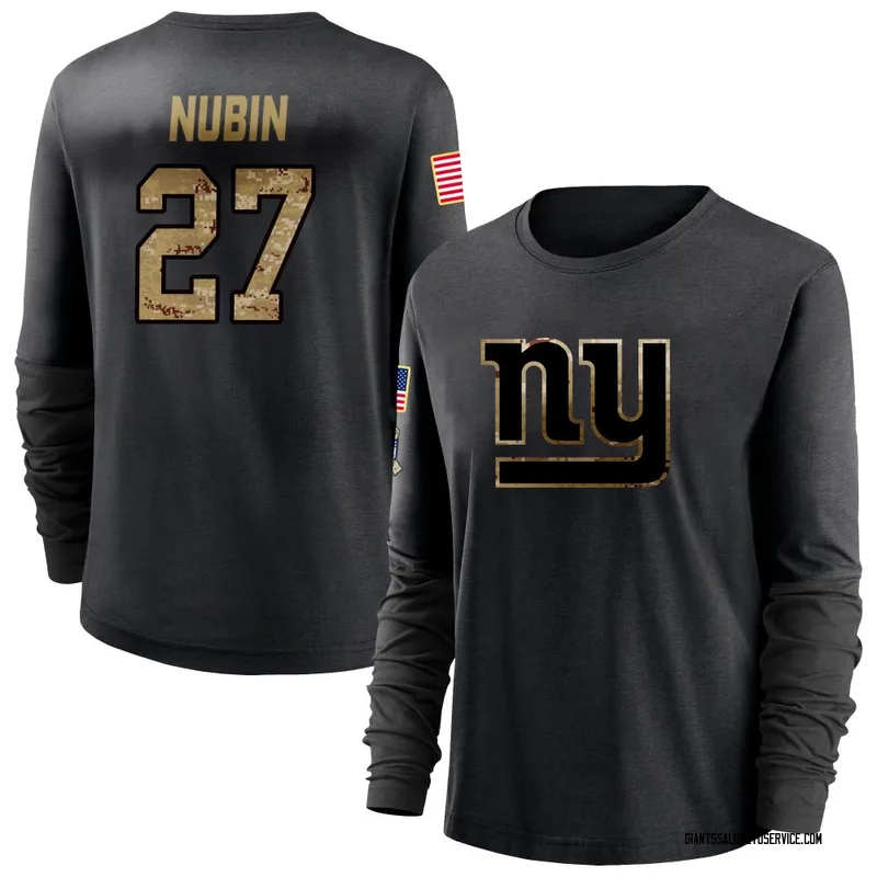 Women's Tyler Nubin New York Giants Black 2020 Salute To Service Sideline Performance Long Sleeve T-Shirt
