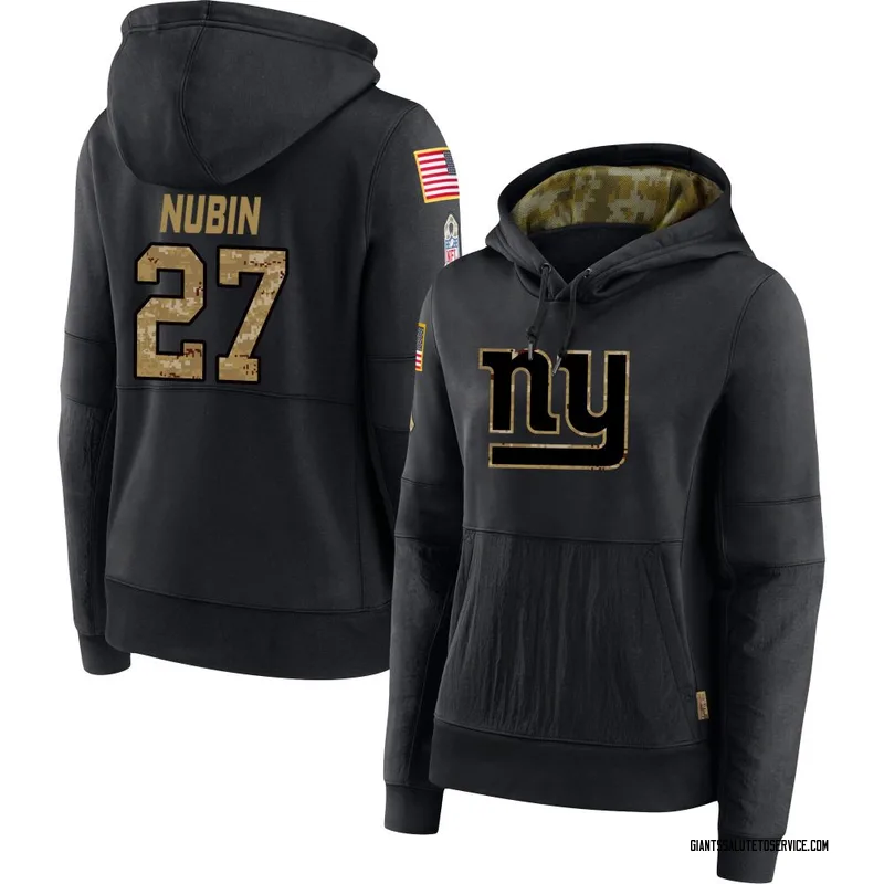 Women's Tyler Nubin New York Giants Black 2020 Salute to Service Sideline Performance Pullover Hoodie