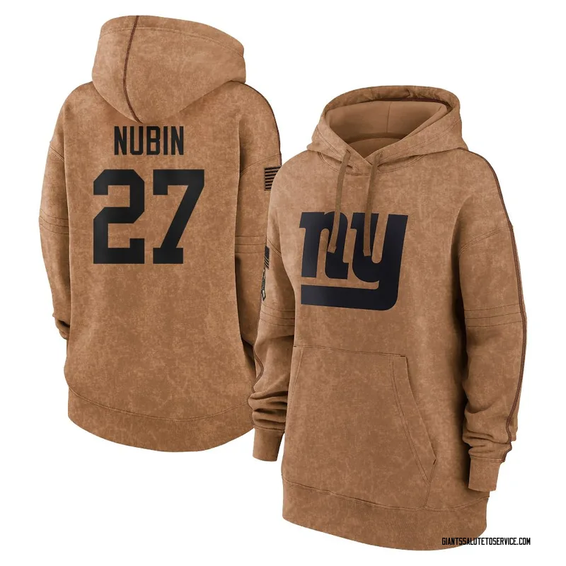 Women's Tyler Nubin New York Giants Brown 2023 Salute To Service Pullover Hoodie