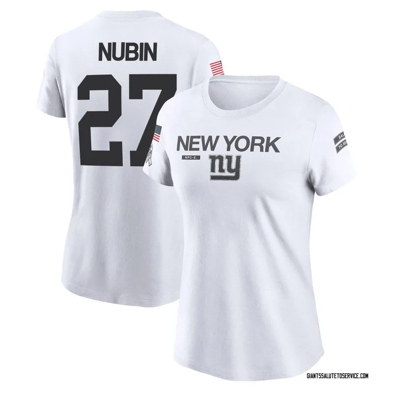 Women's Tyler Nubin New York Giants Legend White 2024 Salute to Service Performance T-Shirt